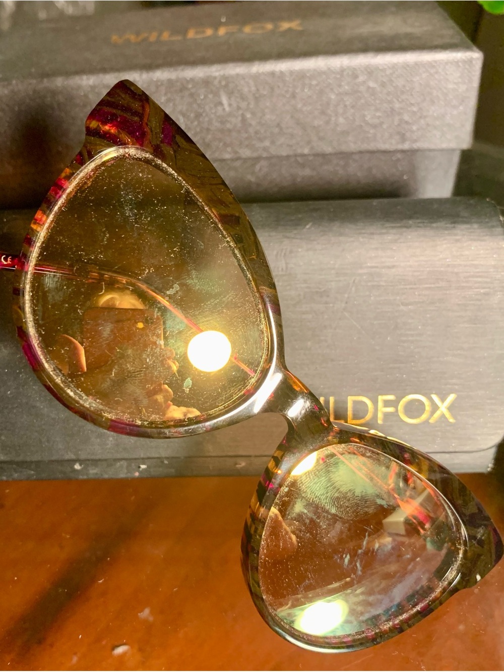 Wildfox Purple Tortoiseshell Cat-Eye Sunglasses w/ Brown Lenses w/ Black Case